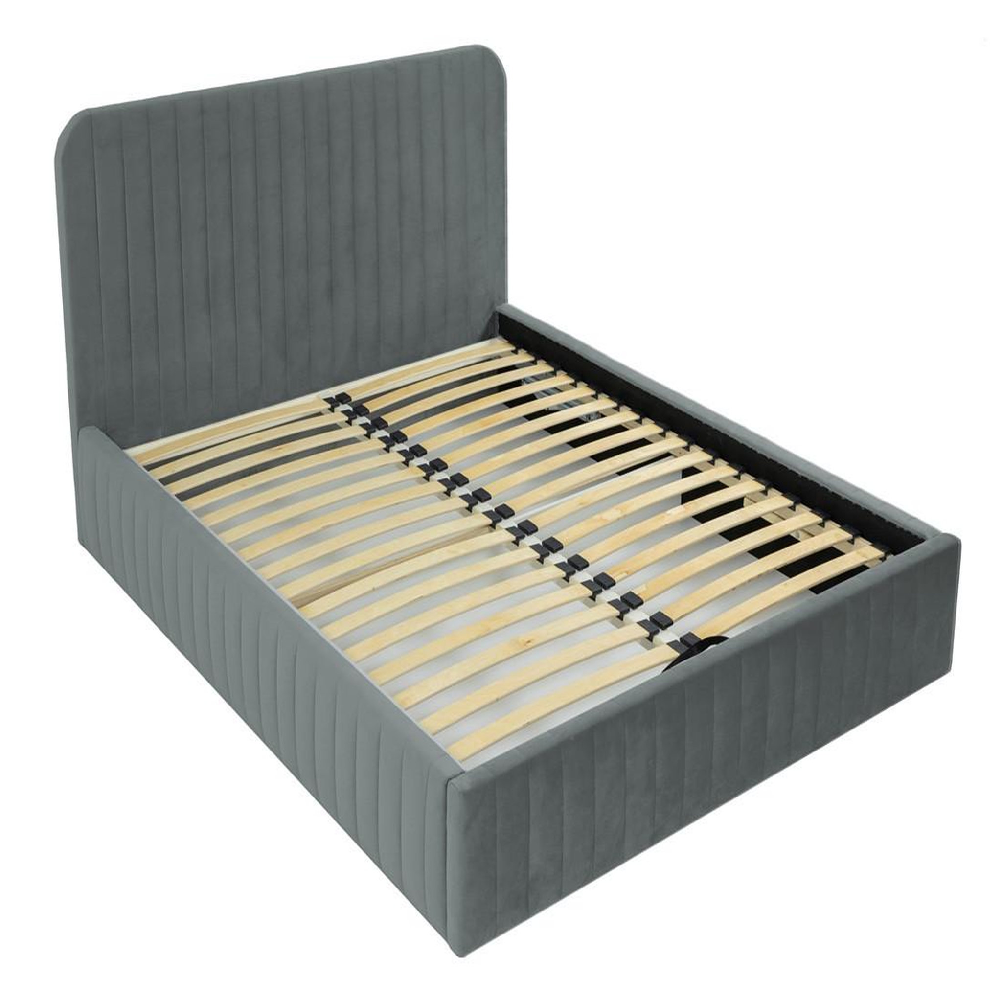 Voir la diapositive 1 : BEST MOBILIER Stuart - lit coffre - 180x200 cm - sommier inclus - en velours