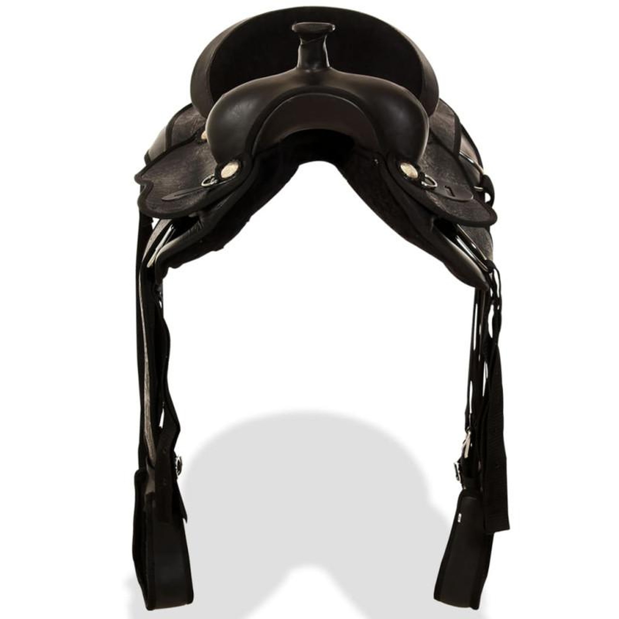 Voir la diapositive 6 : VIDAXL Selle, bridon et col de poitrine Cuir veritable 16 po Noir