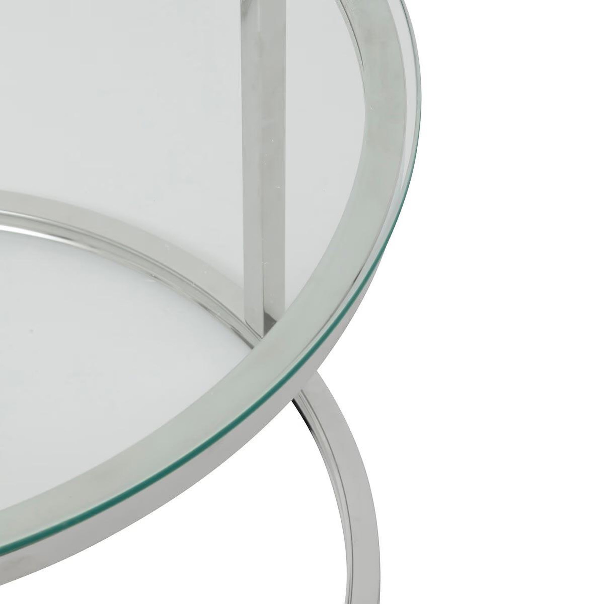 Voir la diapositive 2 : ATMOSPHERA Lot de 2 tables basses gigognes  kneo  80cm argent