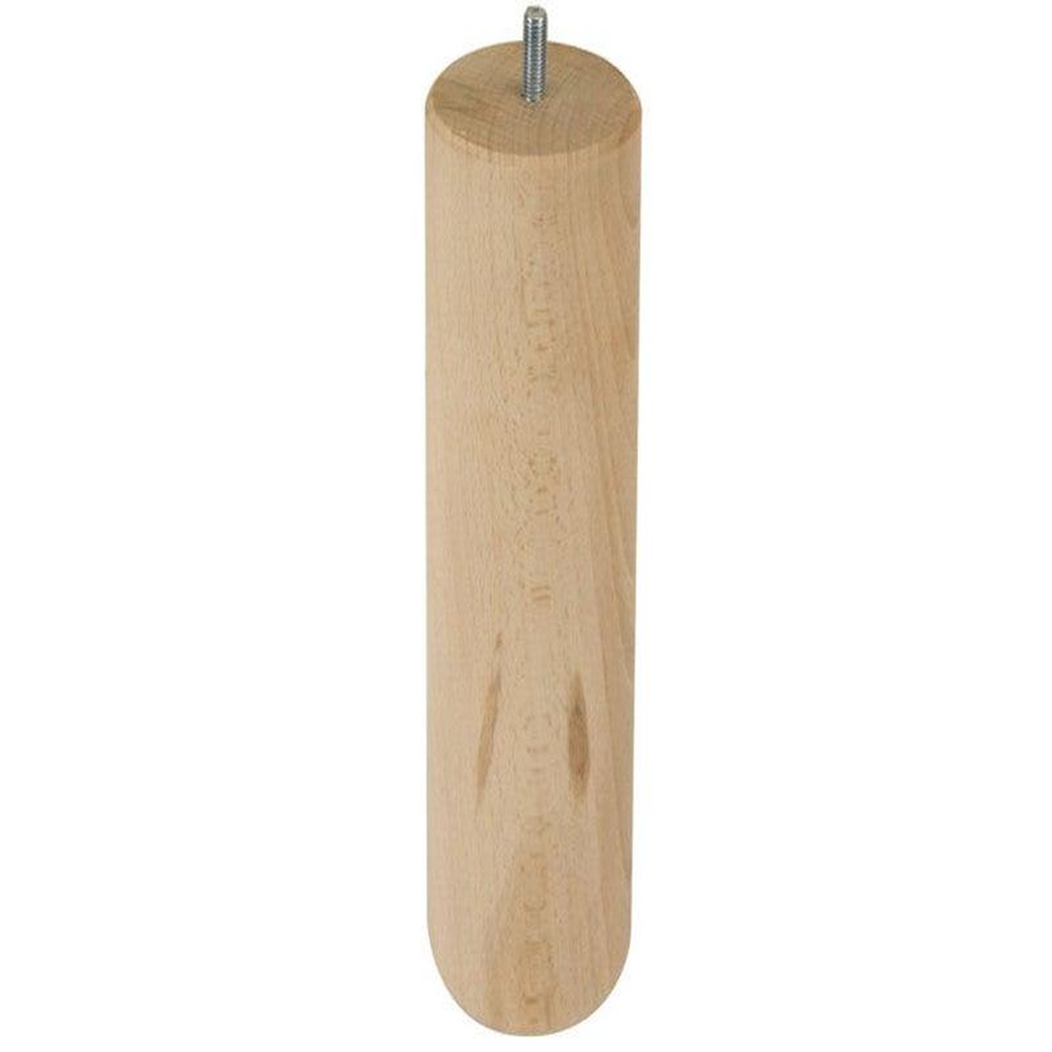 CIME Pied De Lit / Sommier Cylindrique 25Cm - Hêtre Brut Blanc/Beige