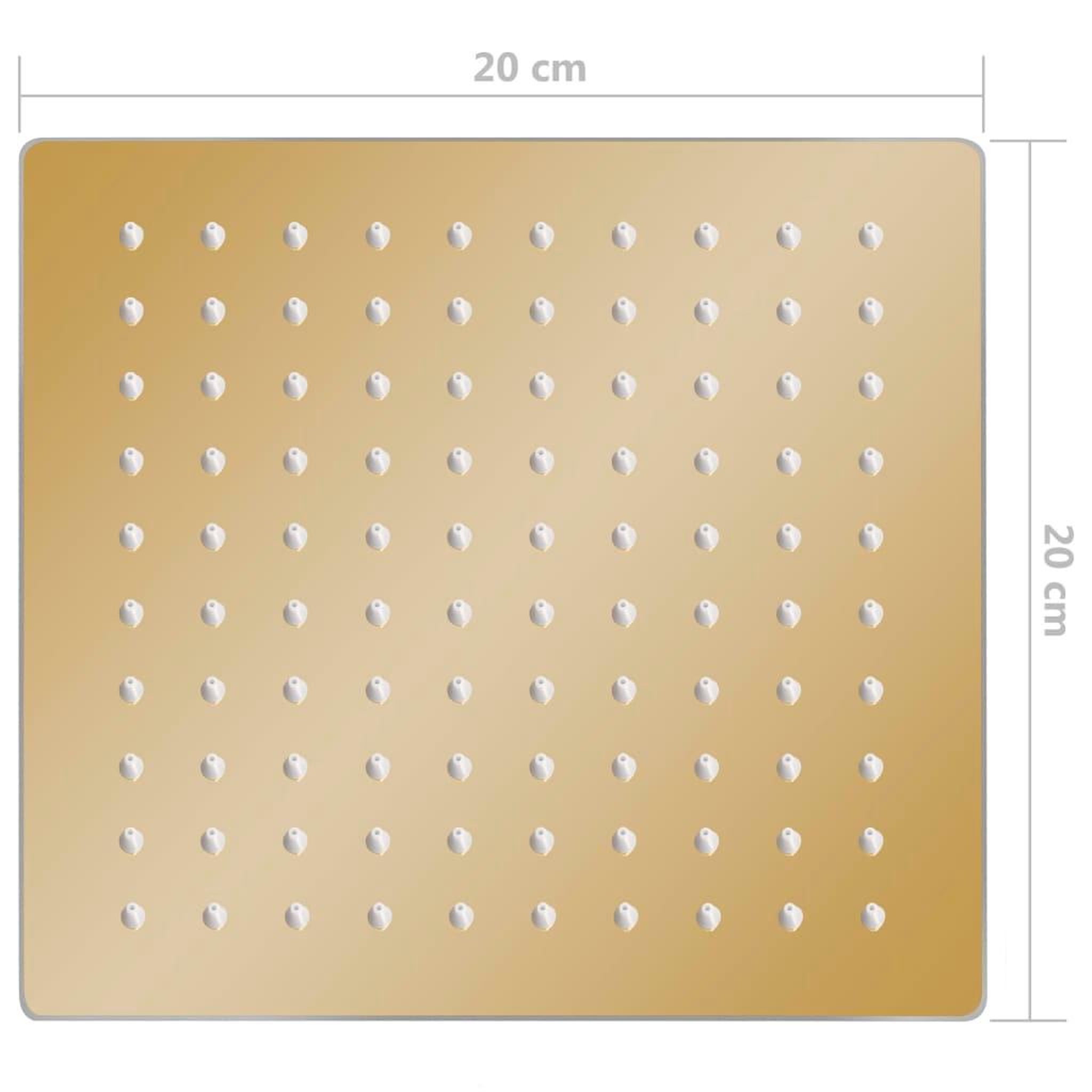 Voir la diapositive 6 : VIDAXL Pomme de douche pluie Acier inoxydable 20x20 cm Carree Dore
