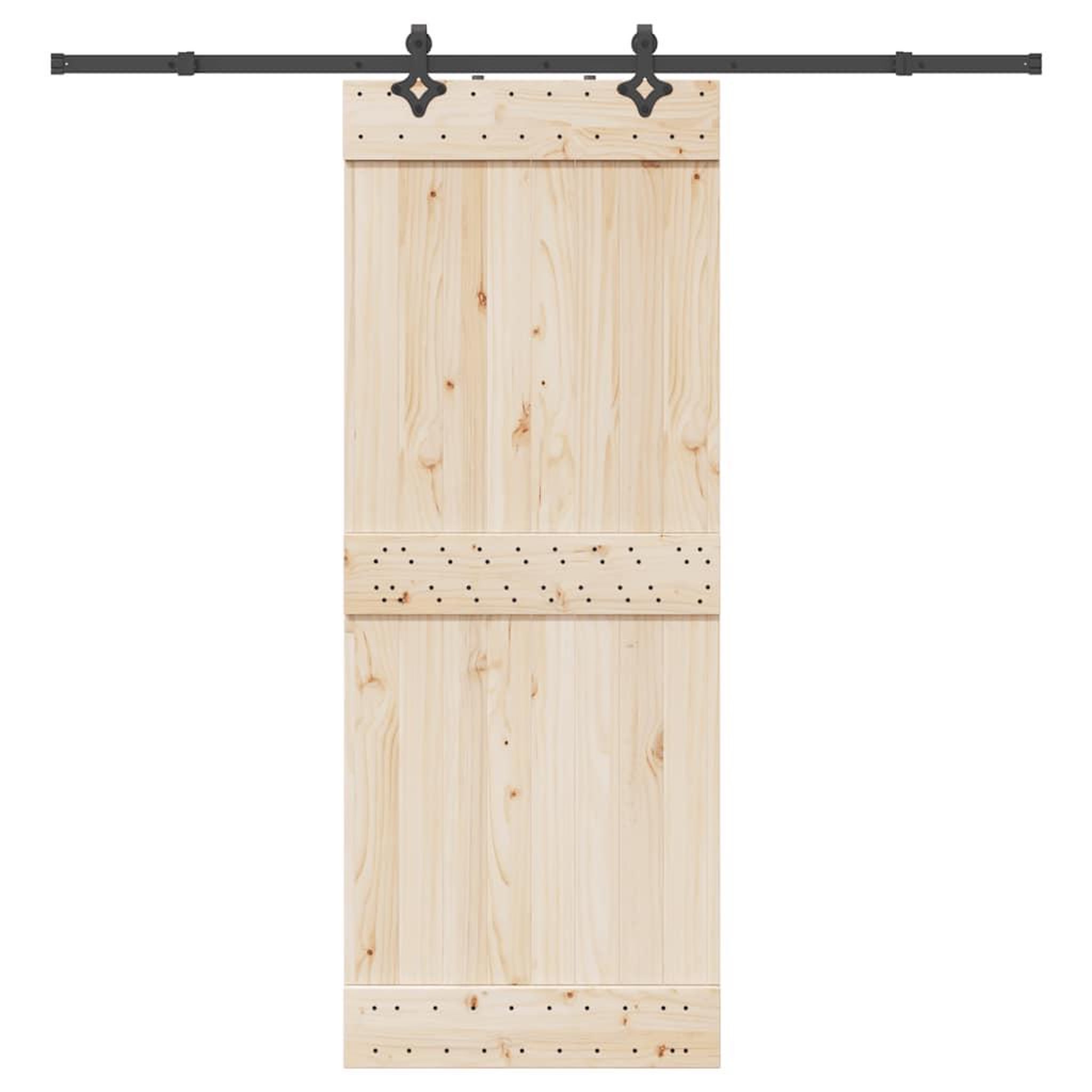 VIDAXL Kit de quincaillerie de porte coulissante 213,5 cm acier noir