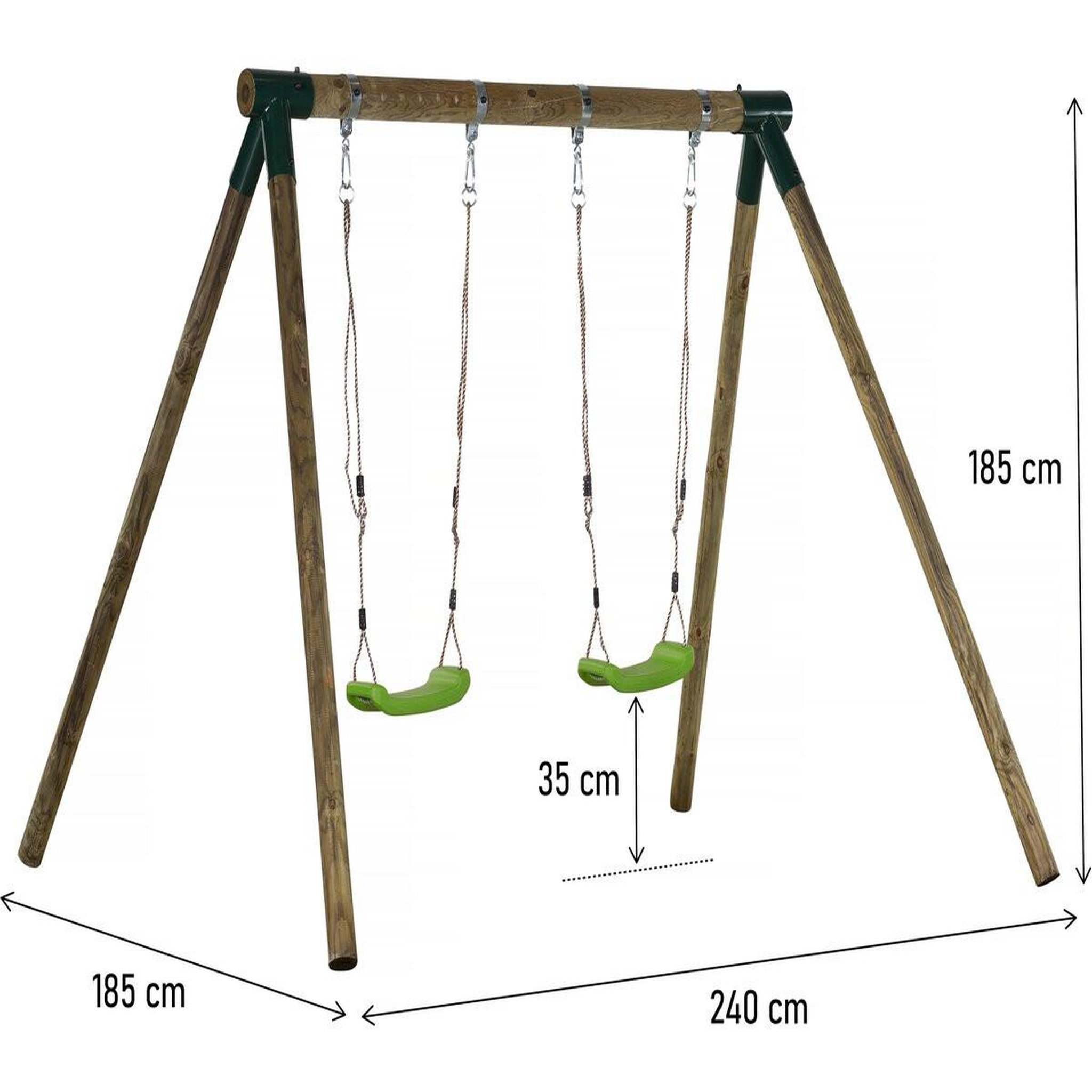 Voir la diapositive 3 : Habitat et Jardin Portique bois  eden  - avec 2 balançoires.