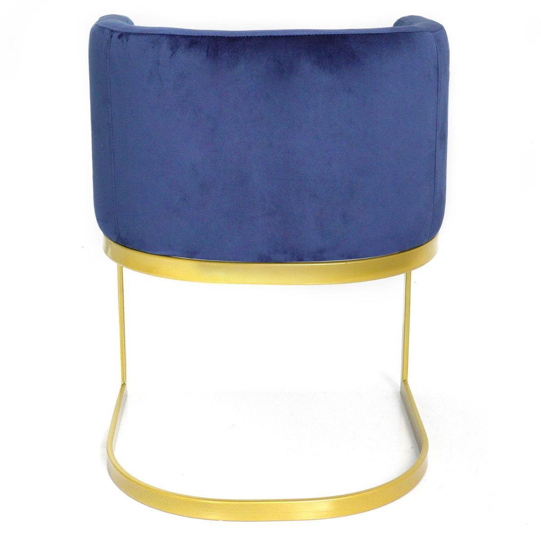 Voir la diapositive 3 : Paris Prix Chaise design en velours  noemy  75cm bleu & or