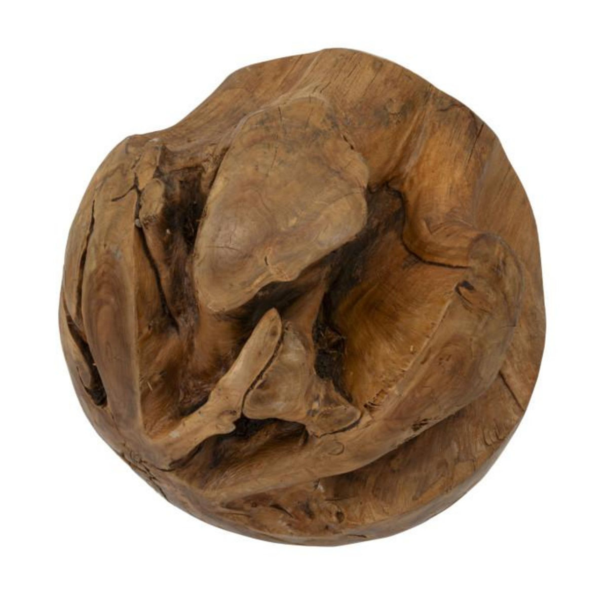 Paris Prix Objet Déco Rond en Teck  Balle  50cm Naturel