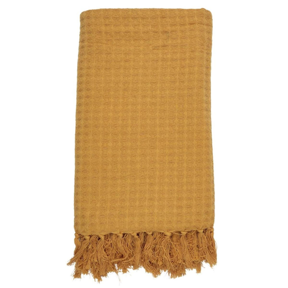 Paris Prix Jeté de Canapé  Gaufré  130x160cm Jaune Ocre