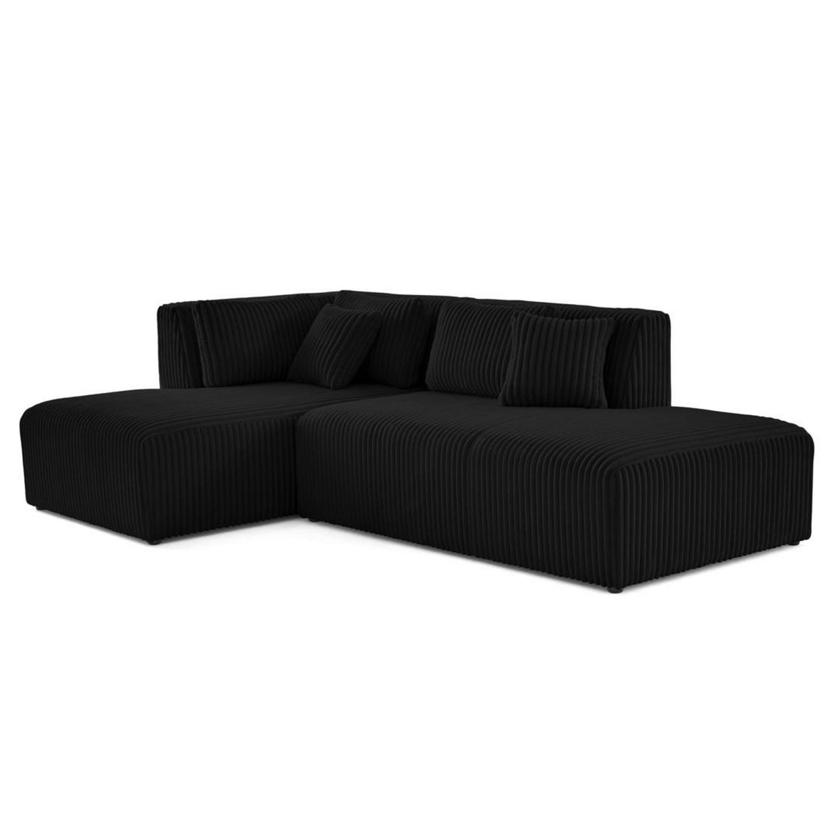 LISA DESIGN Victoire - canapé modulable d'angle gauche 4 places en velours côtelé grosses côtes