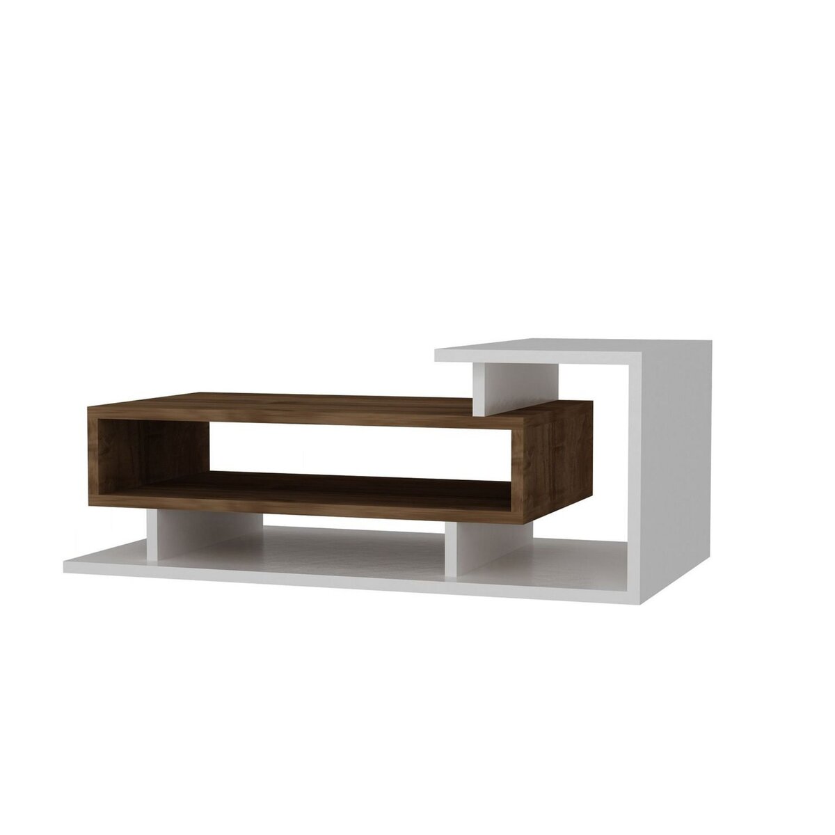 TOILINUX Table basse design scandinave Spring - L. 90 x H. 35 cm - Blanc
