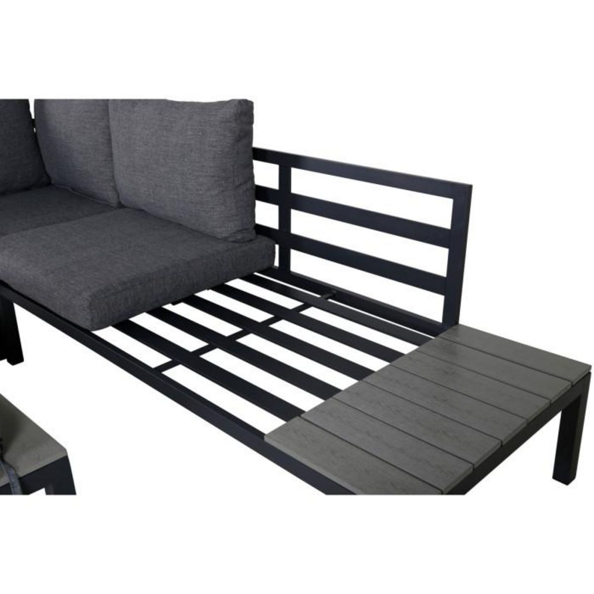 Paris Prix Salon d'Angle de Jardin  Odense  167cm Noir & Gris