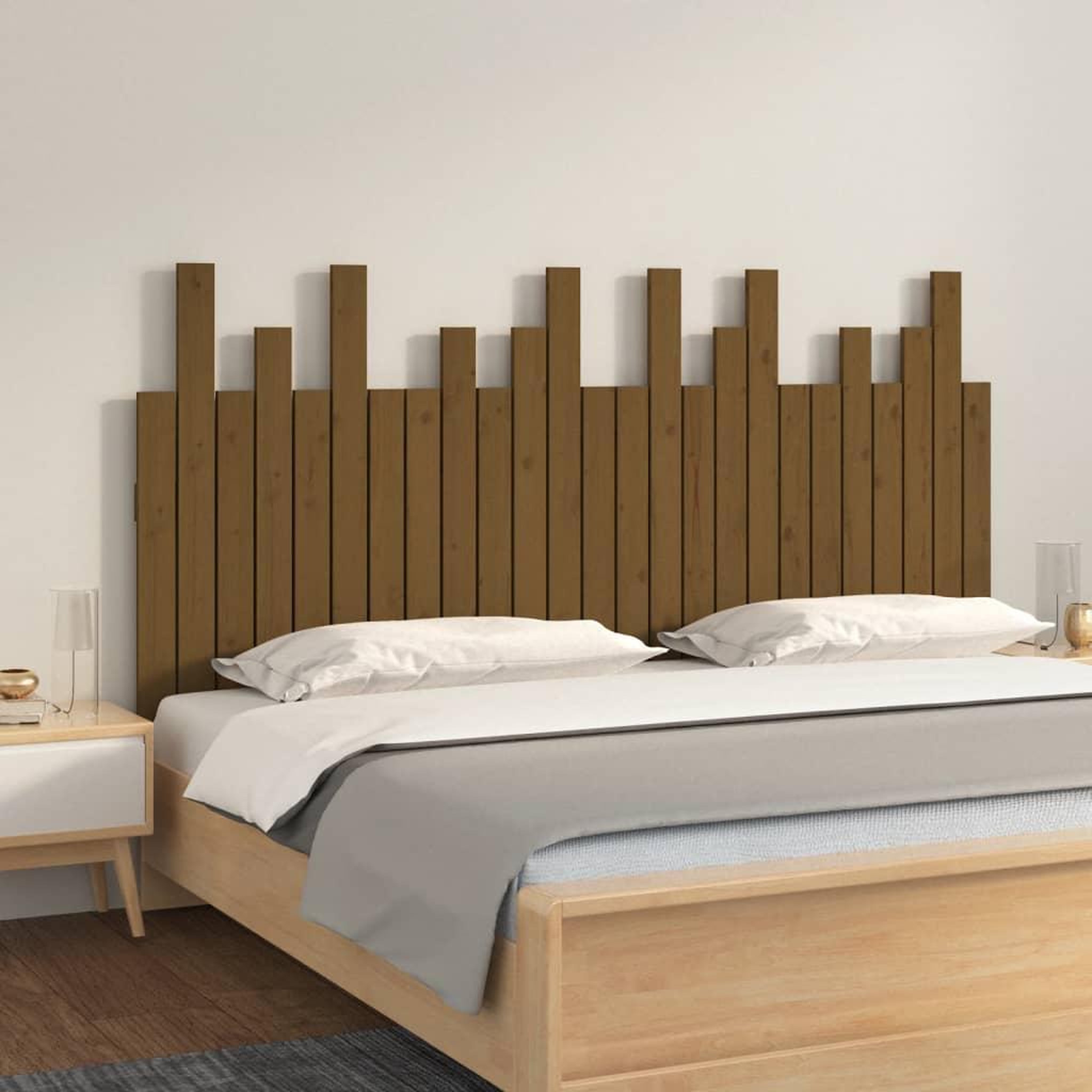 Voir la diapositive 1 : VIDAXL Tete de lit murale Marron miel 159,5x3x80 cm Bois massif de pin
