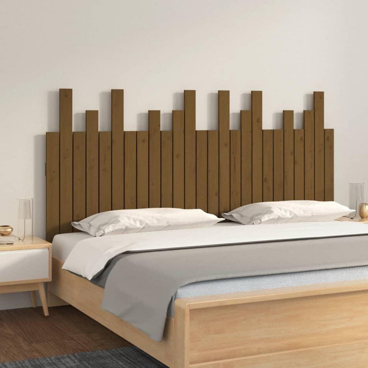 VIDAXL Tete de lit murale Marron miel 159,5x3x80 cm Bois massif de pin