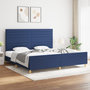 Voir la diapositive 1 : VIDAXL Cadre de lit sans matelas bleu 200x200 cm tissu