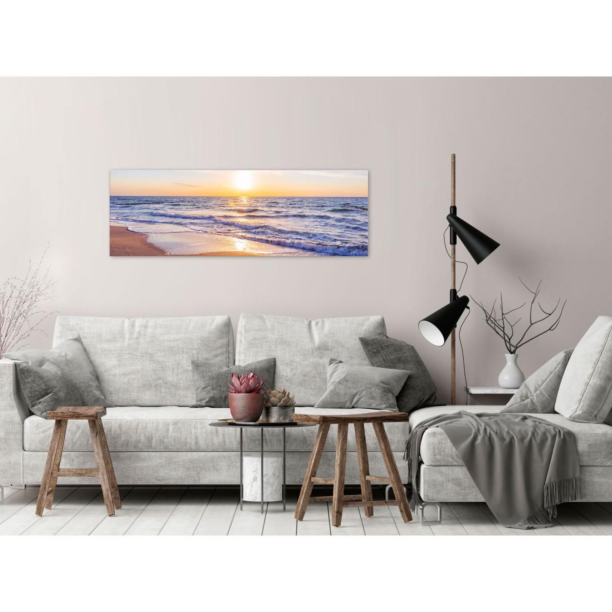 Voir la diapositive 2 : Paris Prix Tableau Imprimé  Calm Waves Narrow Brown