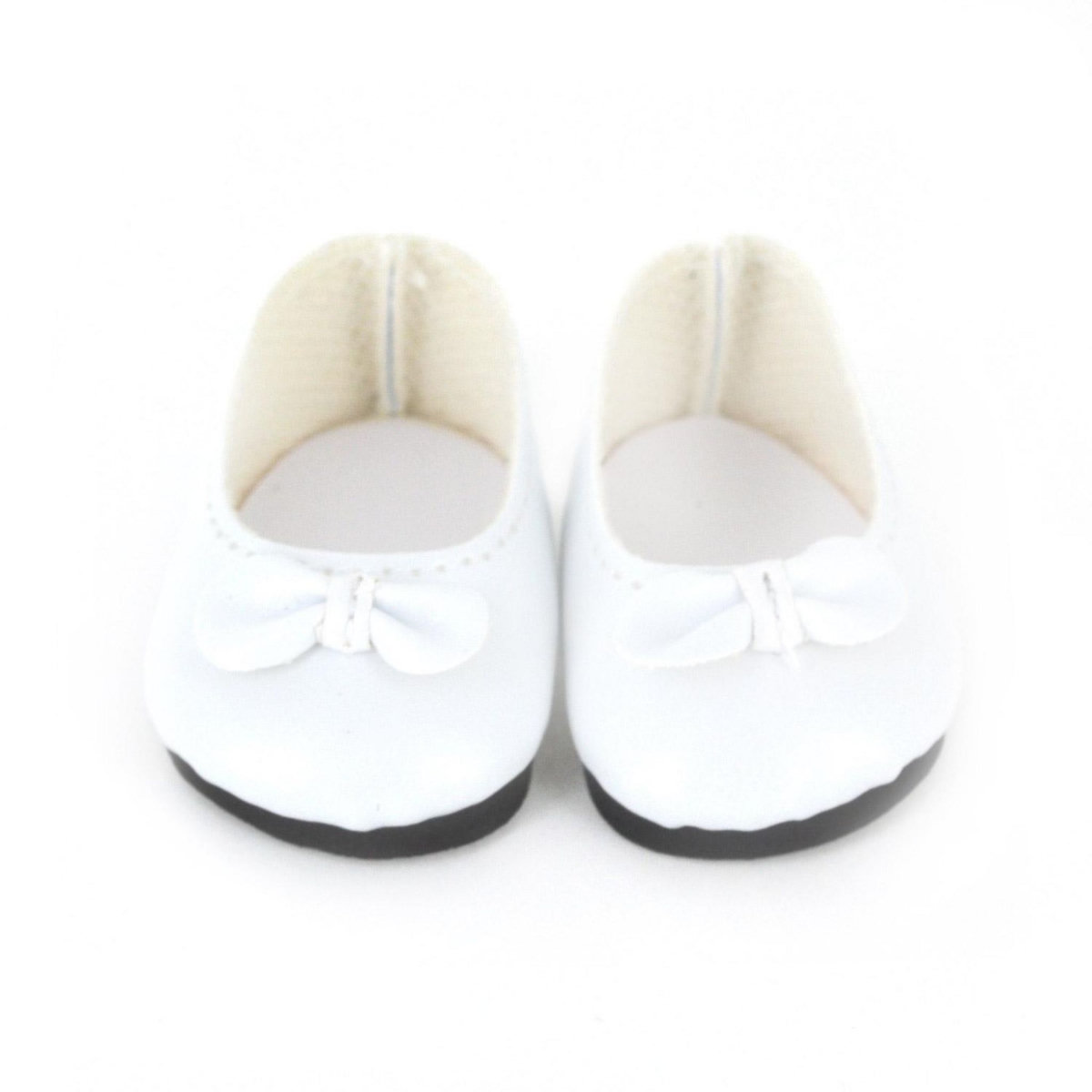 PETIT COLLIN Accessoires pour poupée de 28 cm : Ballerines blanches avec noeud