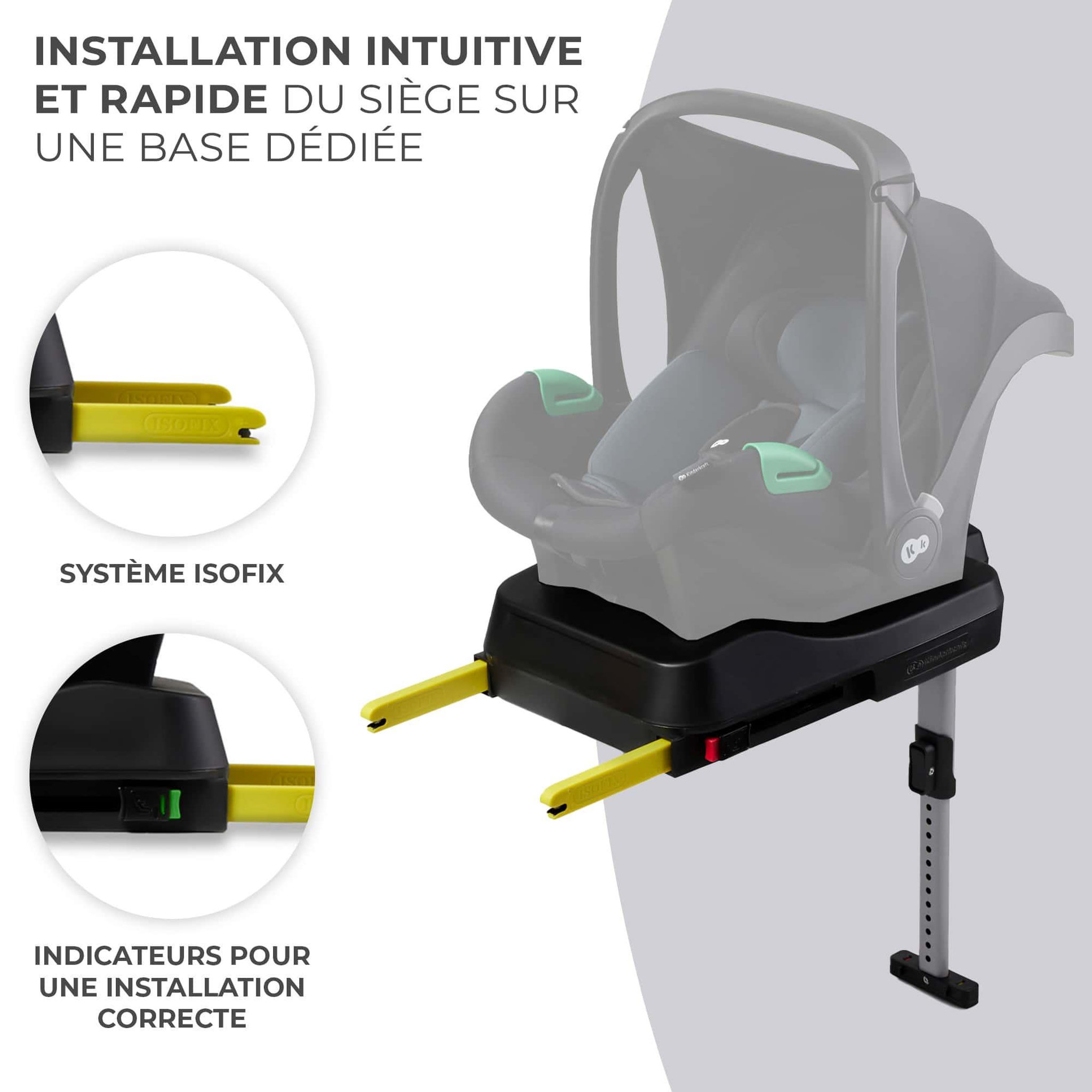 Voir la diapositive 4 : KINDERKRAFT Kinderkraft MINK FX Base ISOFIX – pour siège MINK PRO i-Size 45-75 cm