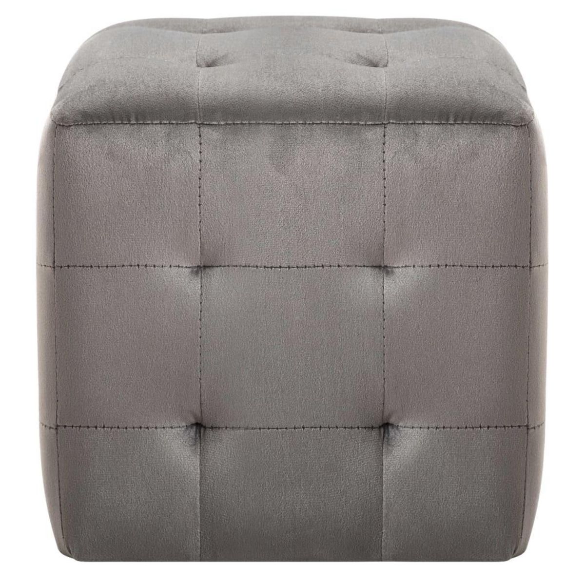 VIDAXL 2 pcs Poufs Gris 30 x 30 x 30 cm Tissu velours
