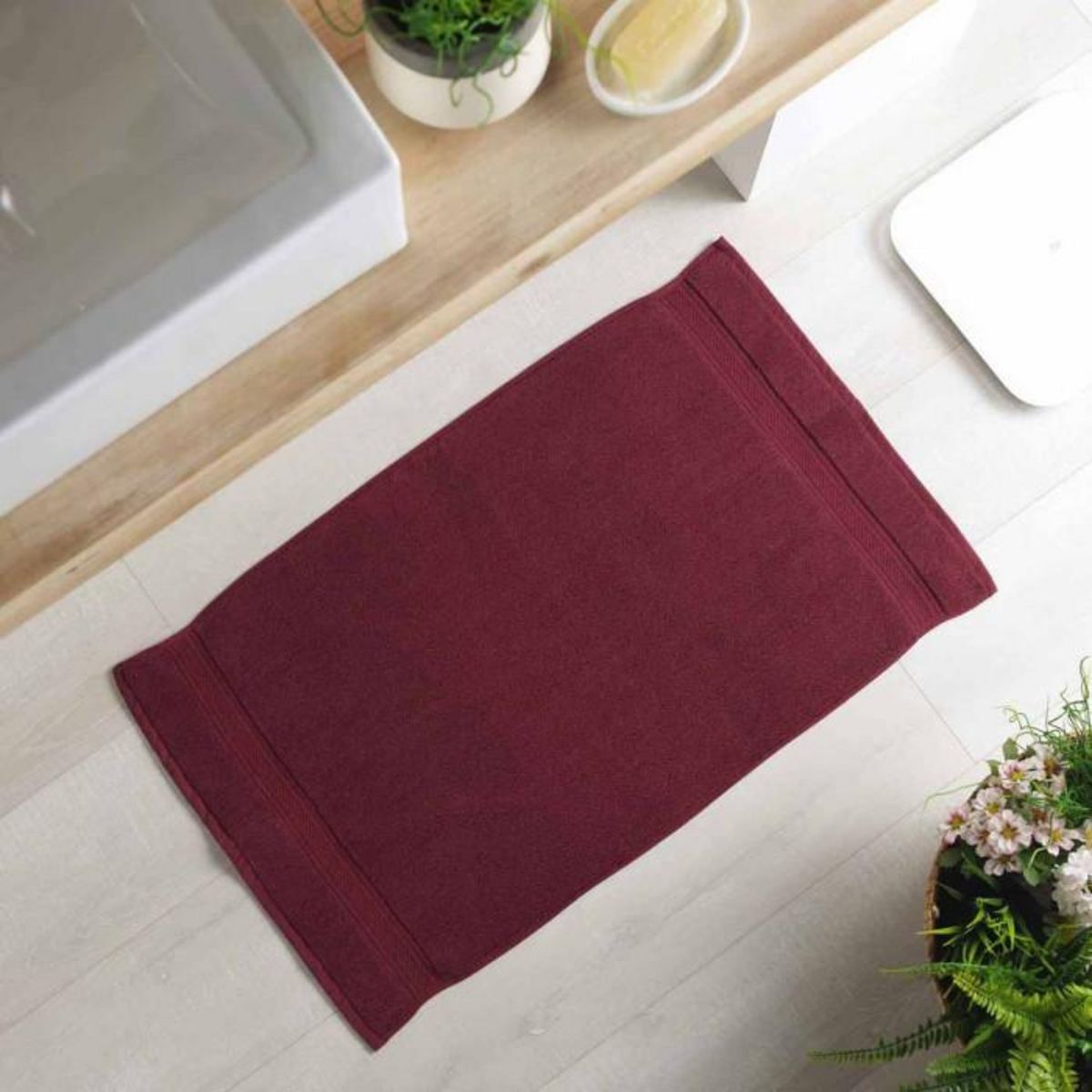 Paris Prix Tapis de Bain  Colors  50x85cm Bordeaux
