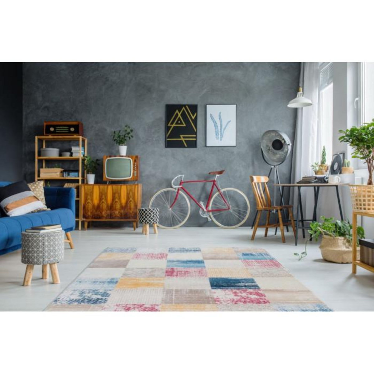 Paris Prix Tapis Tissé Imprimé Rétro  Antigua  Multicolore