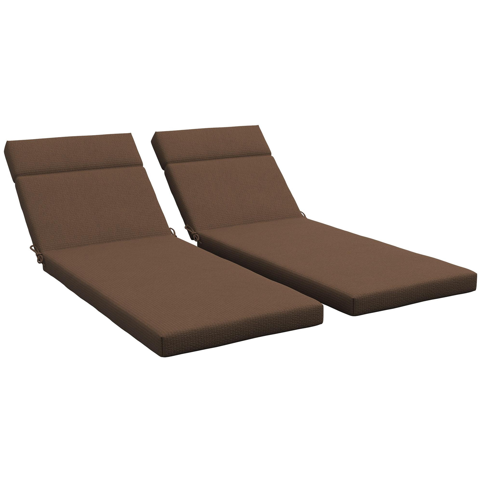 Voir la diapositive 1 : OUTSUNNY Lot de 2 matelas pour bain de soleil transat - cordons et velcros d'attache - dim. 196L x 55l cm ép. 8 cm - polyester déperlant marron