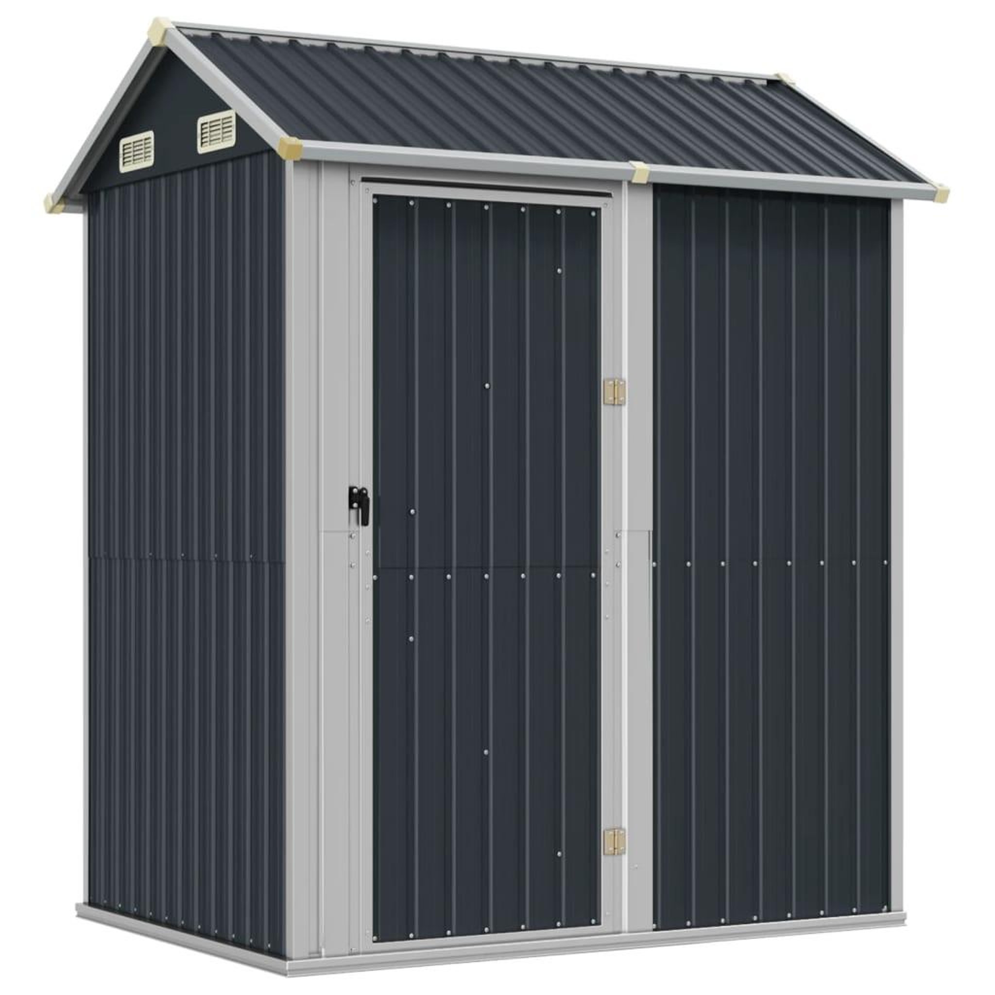 Voir la diapositive 2 : VIDAXL Abri de jardin anthracite 192x152,5x237 cm acier galvanise