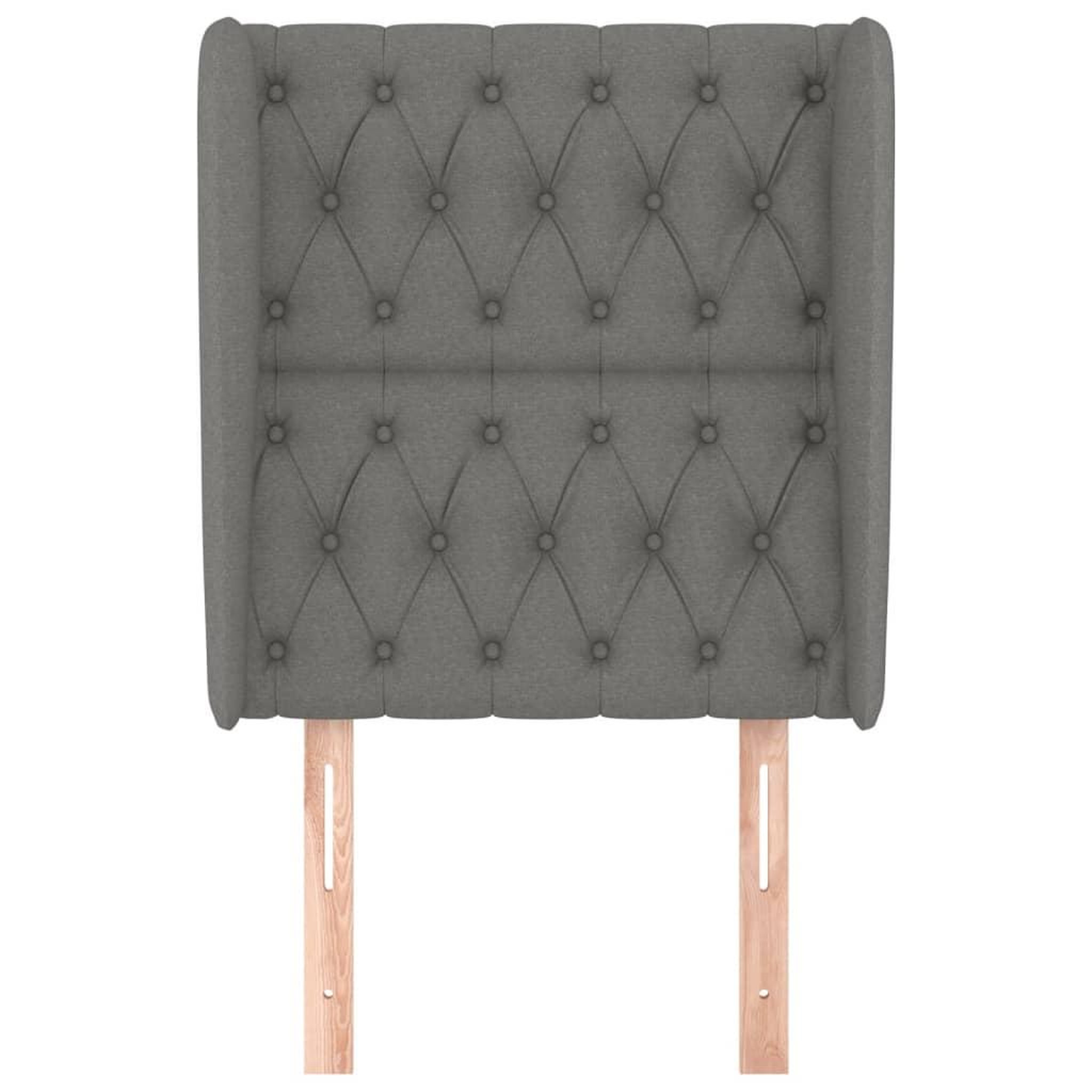 Voir la diapositive 3 : VIDAXL Tete de lit avec oreilles Gris fonce 83x23x118/128 cm Tissu