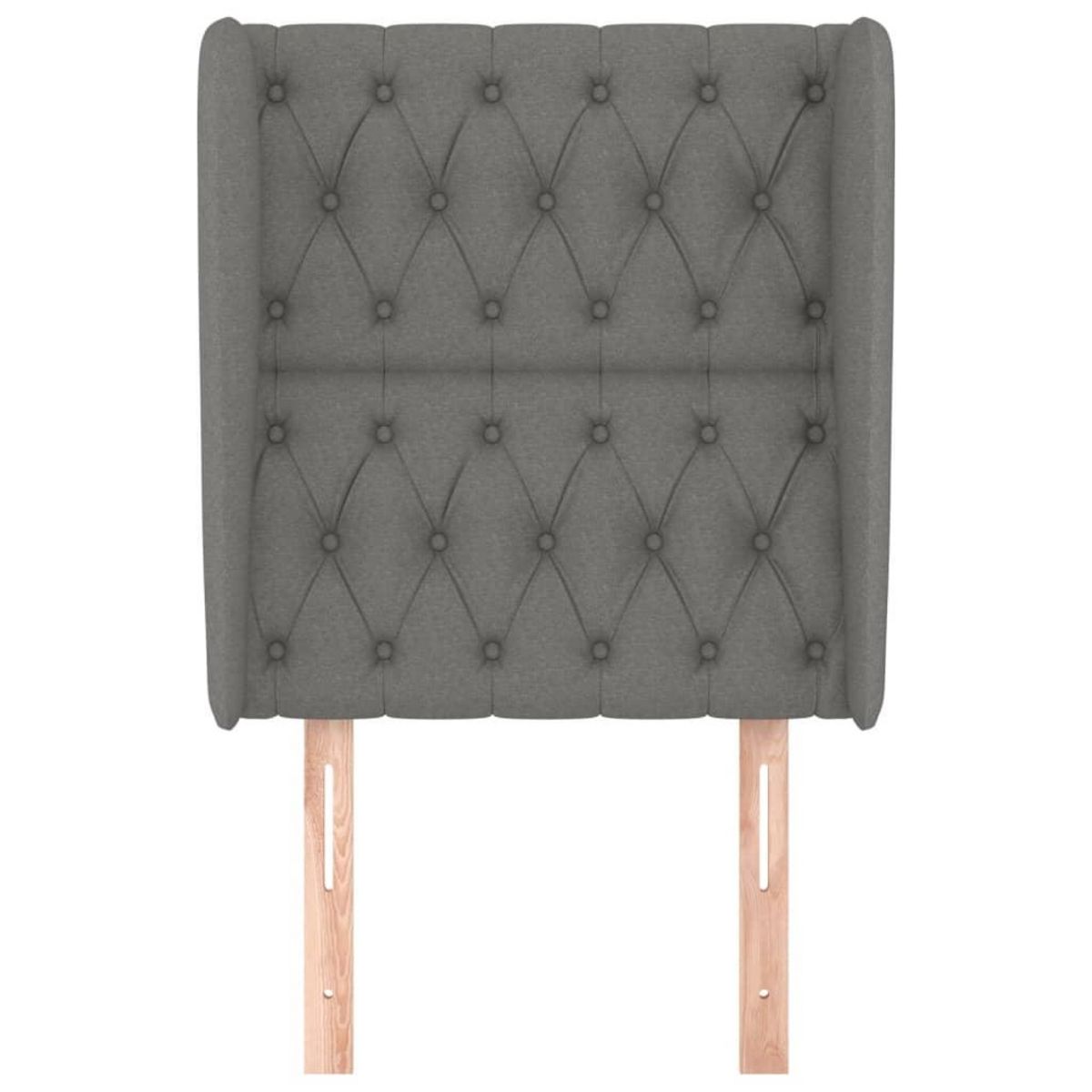 VIDAXL Tete de lit avec oreilles Gris fonce 83x23x118/128 cm Tissu