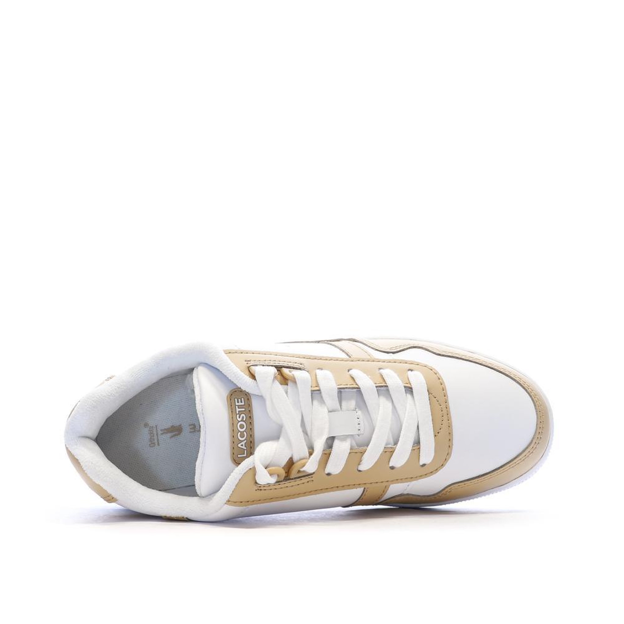 Voir la diapositive 4 : Lacoste Baskets Blanche/Beige Homme Lacoste T-clip 124