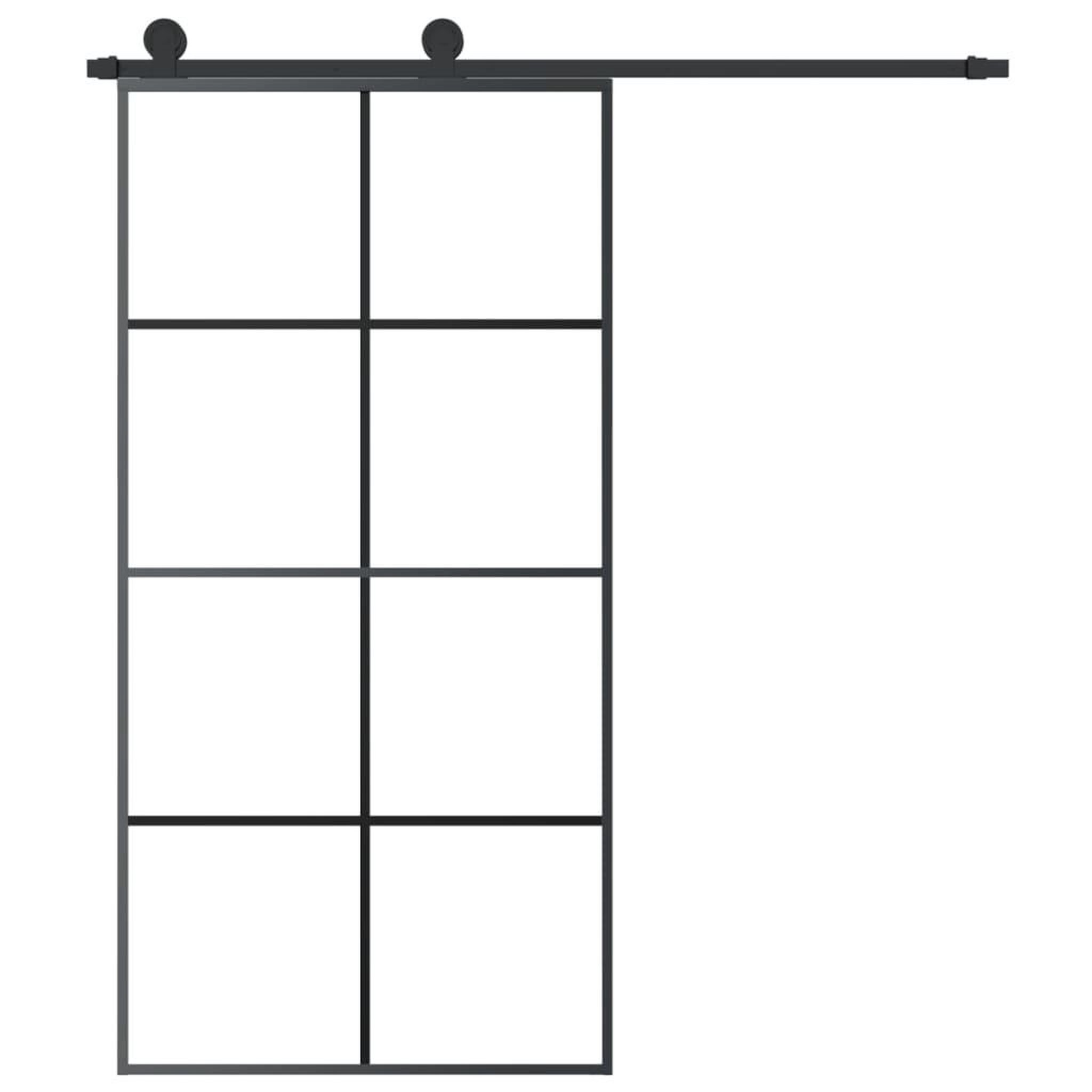 Voir la diapositive 3 : VIDAXL Porte coulissante et kit de quincaillerie 102,5x205cm Verre ESG