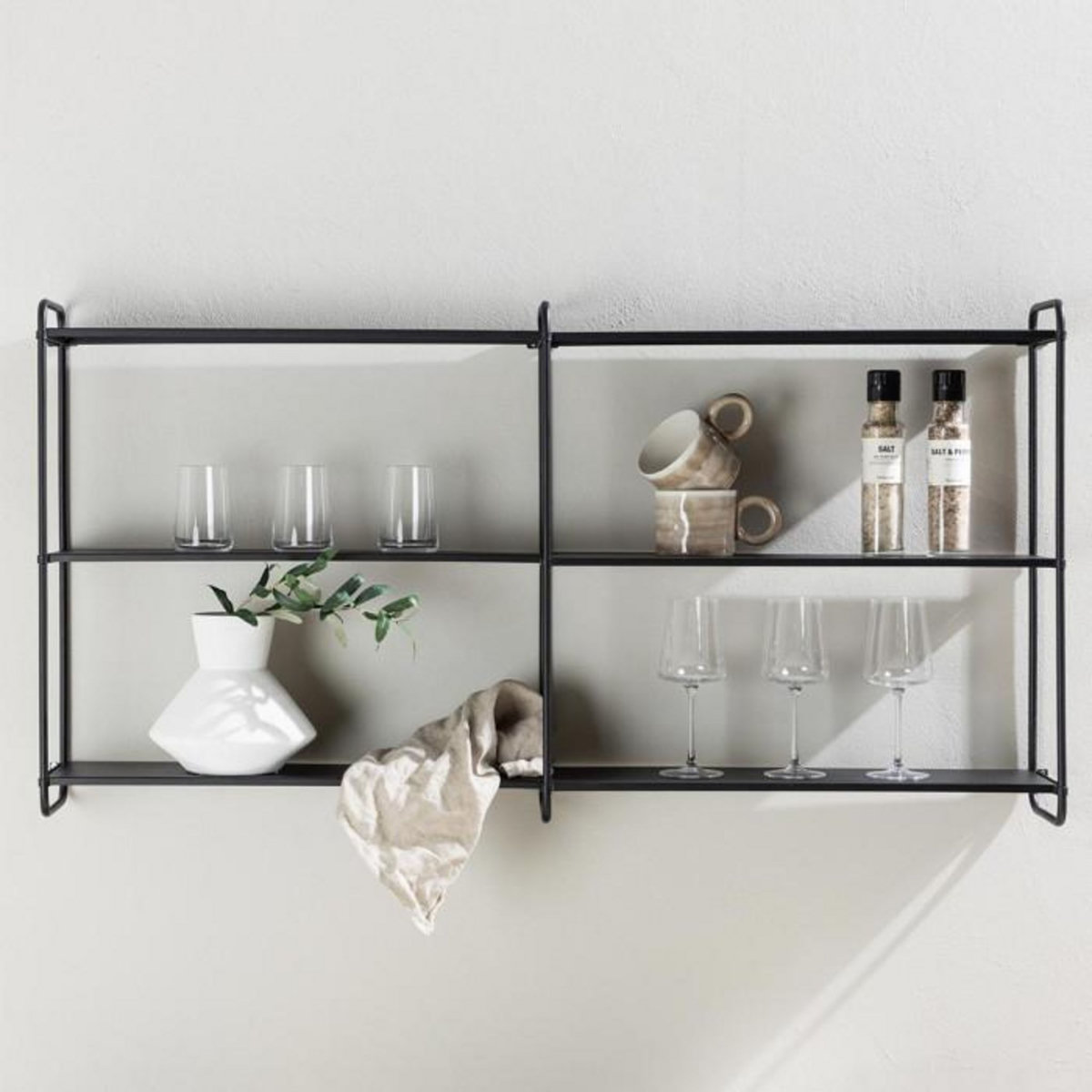 Paris Prix Étagère Murale en Métal  Lyon  122cm Noir