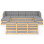 Voir la diapositive 3 : VIDAXL Salon de jardin 10 pcs avec coussins Bois de pin massif