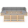 Voir la diapositive 3 : VIDAXL Salon de jardin 10 pcs avec coussins Bois de pin massif