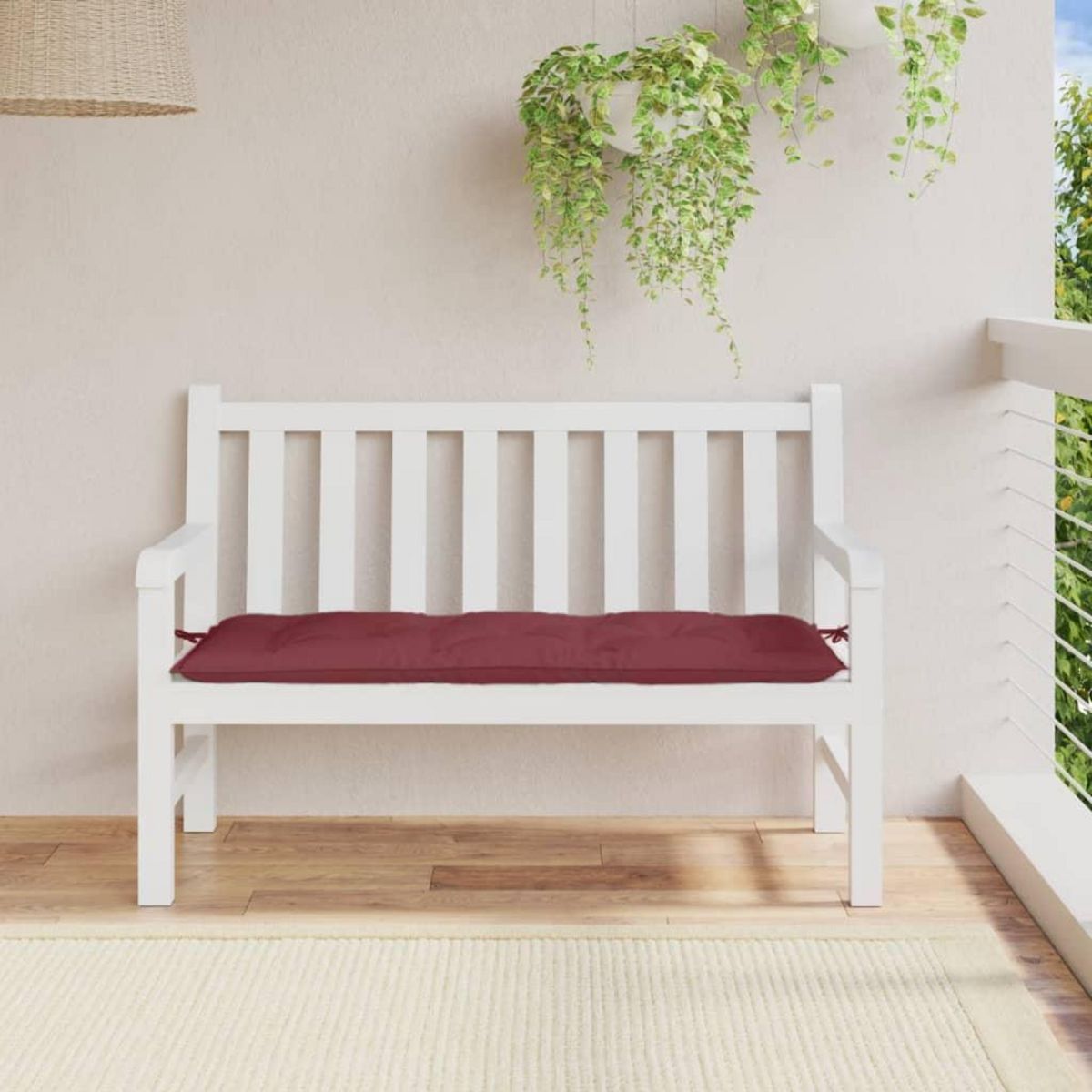 VIDAXL Coussin de banc de jardin rouge bordeaux melange tissu