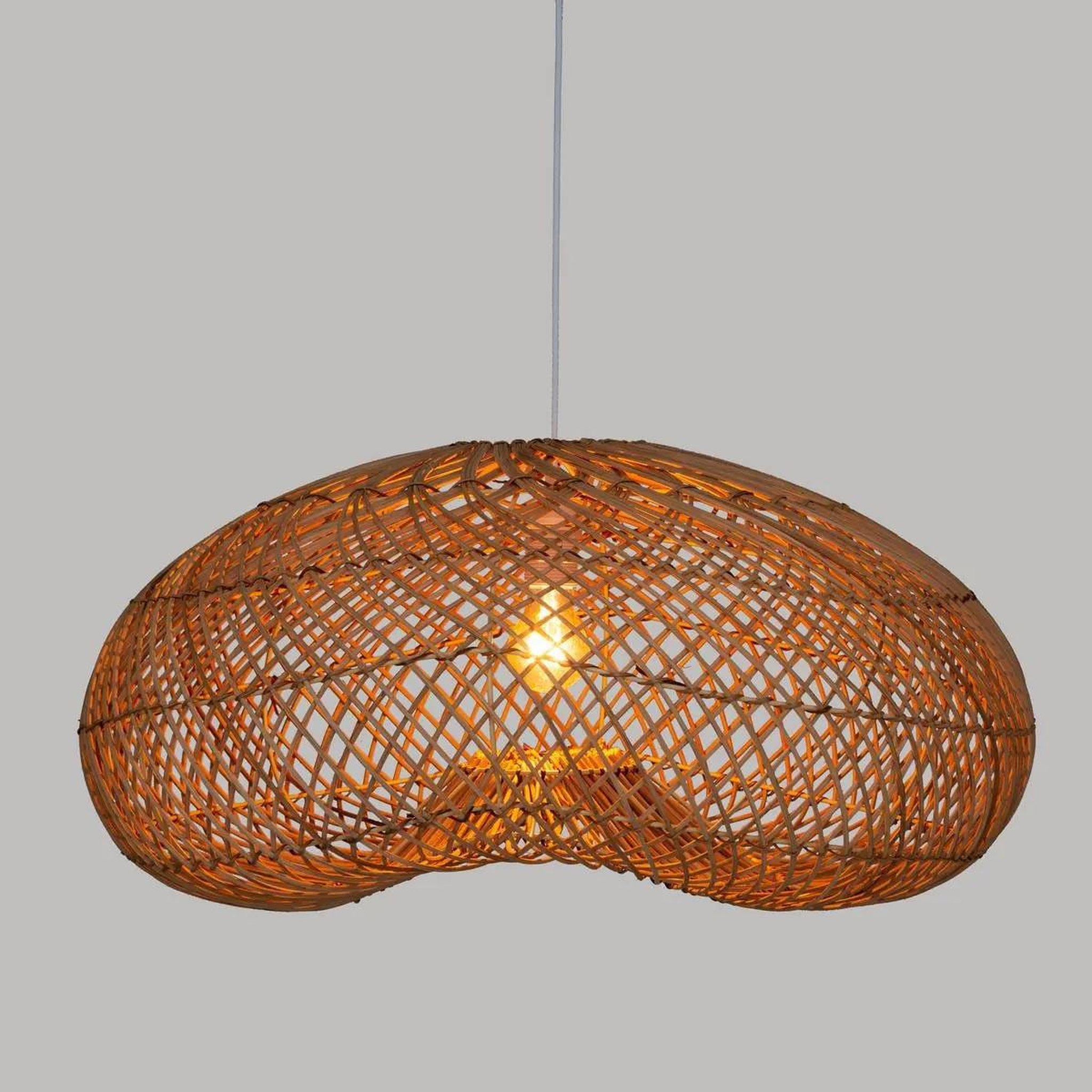 Voir la diapositive 2 : ATMOSPHERA Lampe suspension en rotin  jeny  68cm beige