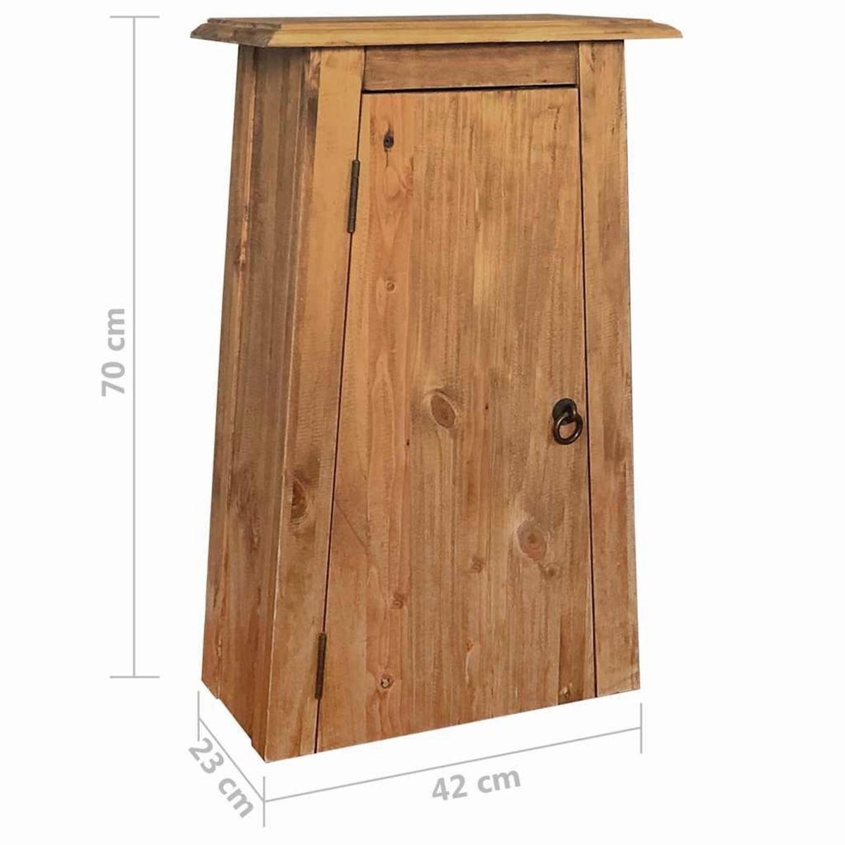 VIDAXL Armoire laterale de salle de bain Pin massif 42x23x70 cm