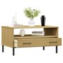 Voir la diapositive 3 : VIDAXL Table basse avec pieds en metal Marron 85x50x45 cm Bois OSLO
