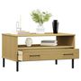 Voir la diapositive 3 : VIDAXL Table basse avec pieds en metal Marron 85x50x45 cm Bois OSLO