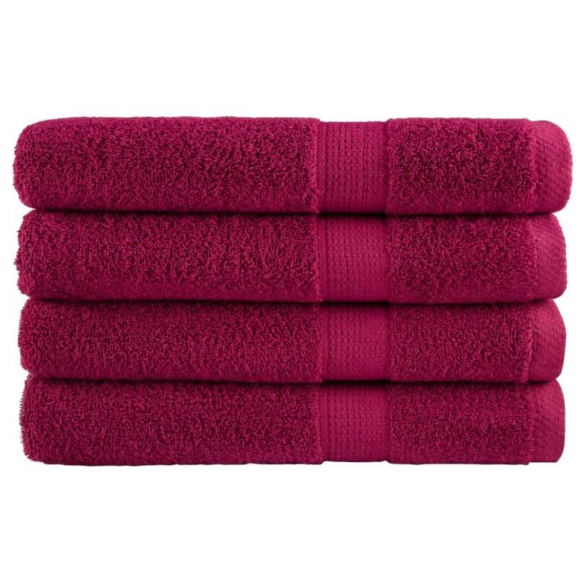 VIDAXL Serviettes de sauna de qualité supérieure SOLUND 4 pcs bordeaux