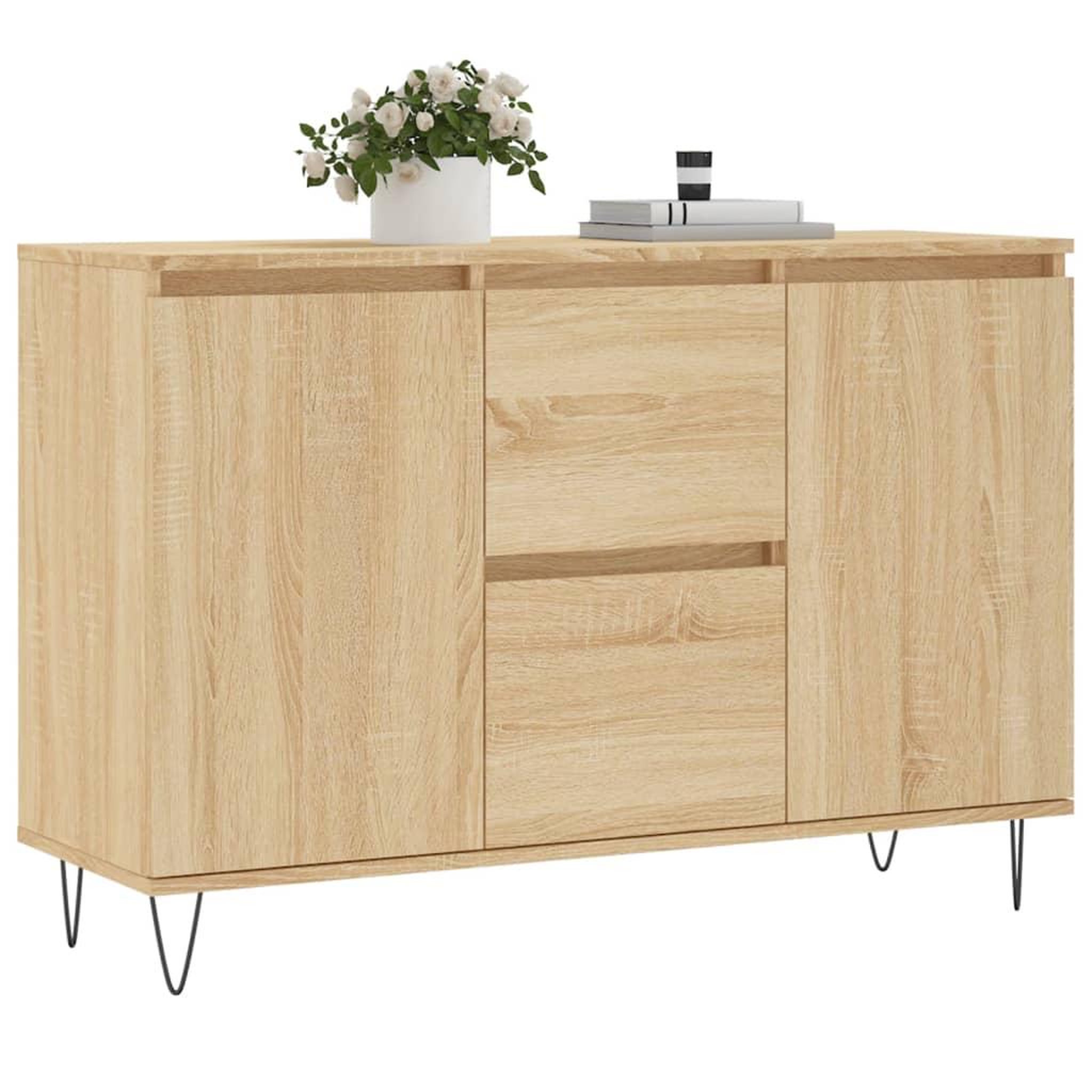 Voir la diapositive 3 : VIDAXL Buffet chene sonoma 104x35x70 cm bois d'ingenierie