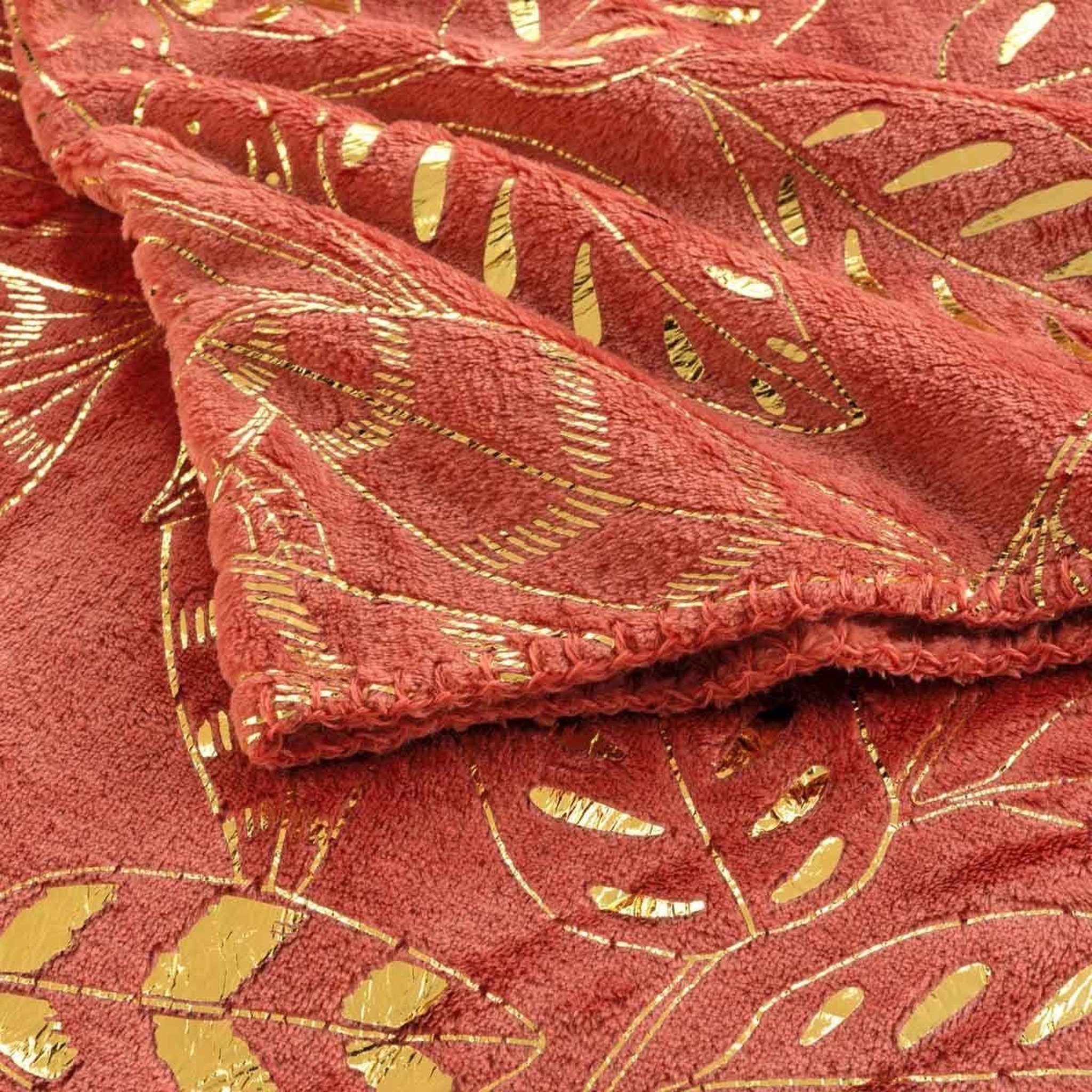 Voir la diapositive 3 : Douceur d'Intérieur Plaid flanelle imprimé  belflor  125x150cm terracotta
