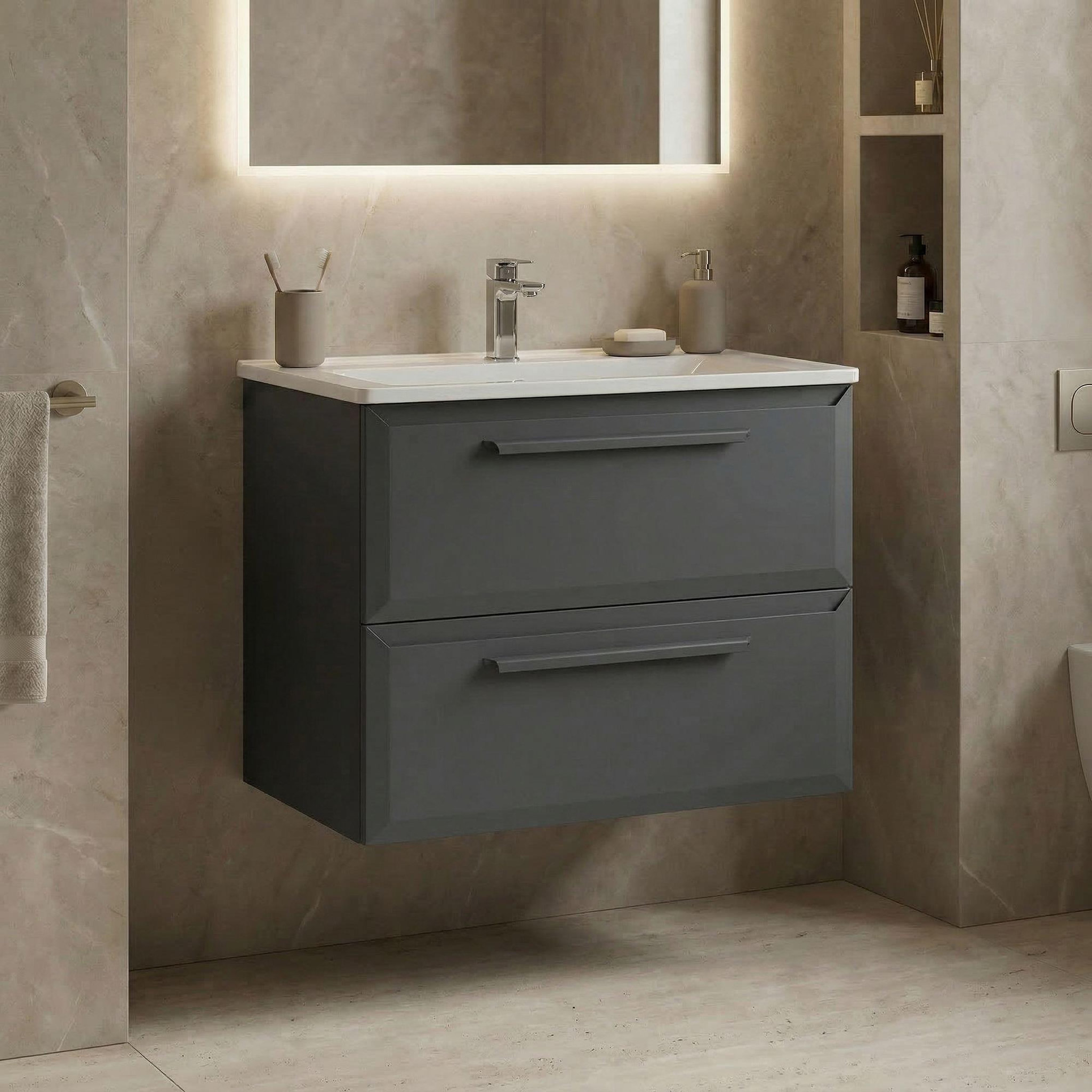 Voir la diapositive 2 : Habitat et Jardin Meuble Vasque  Nuvola 65 v2  - 65 x 50 x 62 cm - Anthracite