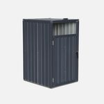 SWEEEK Cache poubelle gris en acier galvanisé - Déclinaison en 3 dimensions. Coloris disponibles : Gris