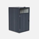 SWEEEK Cache poubelle gris en acier galvanisé - Déclinaison en 3 dimensions. Coloris disponibles : Gris