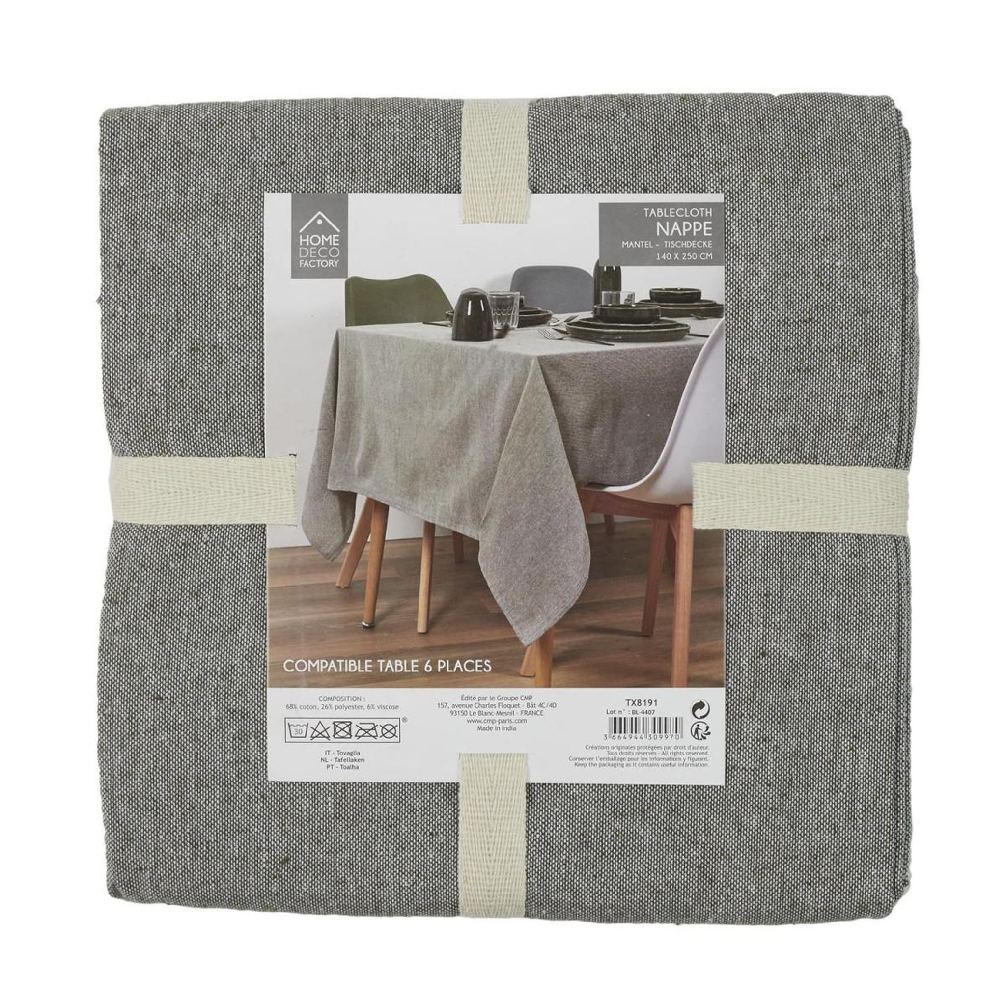 Voir la diapositive 3 : The Home Deco Factory Nappe rectangulaire  tolma  140x250cm vert olive