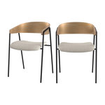 Rendez vous déco Lot de 2 chaises en tissu bouclé blanc et bois de chêne-Esmée