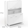 Voir la diapositive 5 : ID MARKET Buffet de cuisine 120 CM CINA 6 portes + tiroir blanc et blanc brillant