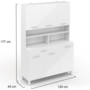 Voir la diapositive 5 : ID MARKET Buffet de cuisine 120 CM CINA 6 portes + tiroir blanc et blanc brillant