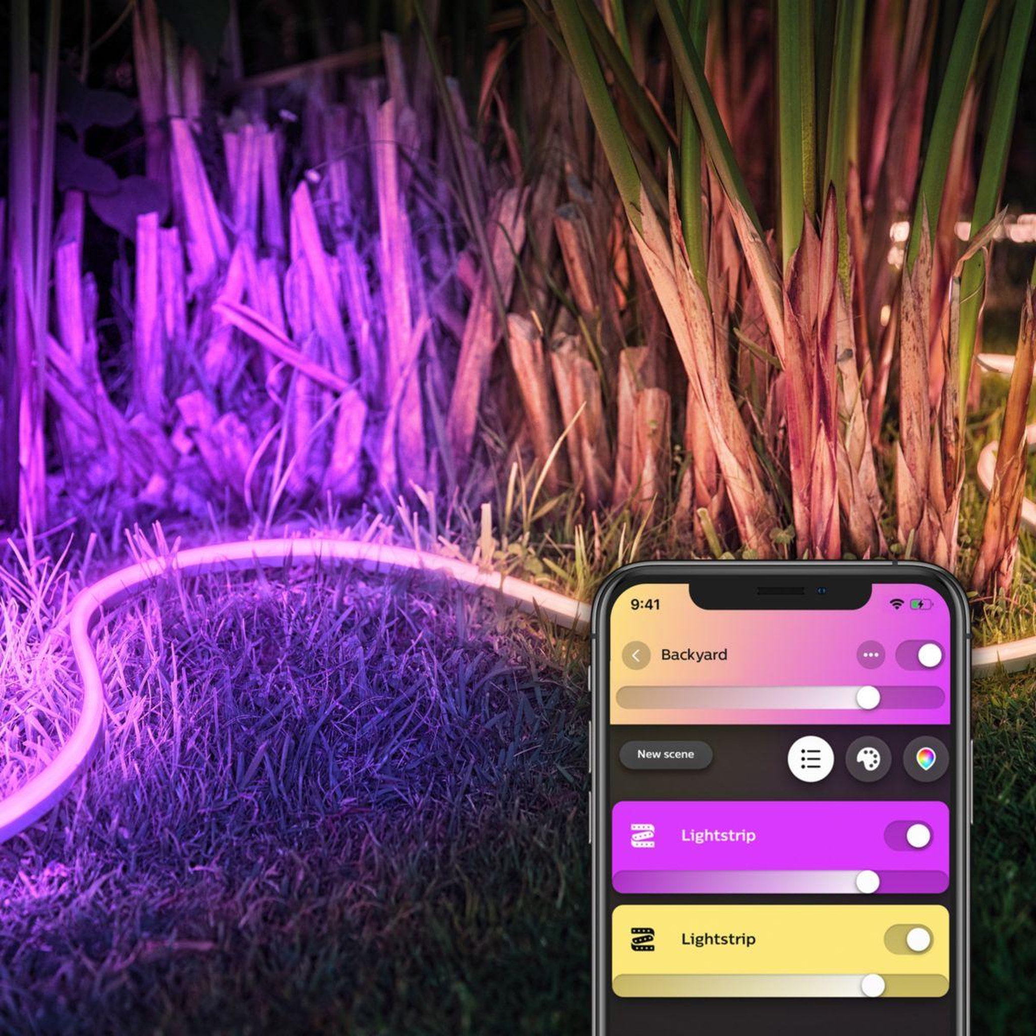 Voir la diapositive 3 : Philips Ruban LED HUE W&C Lightstrip 2m Ext