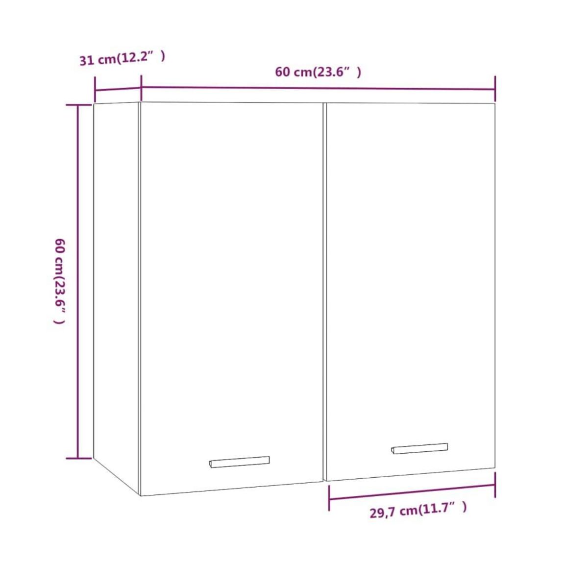 VIDAXL Armoire suspendue Chene fume 60x31x60 cm Bois d'ingenierie