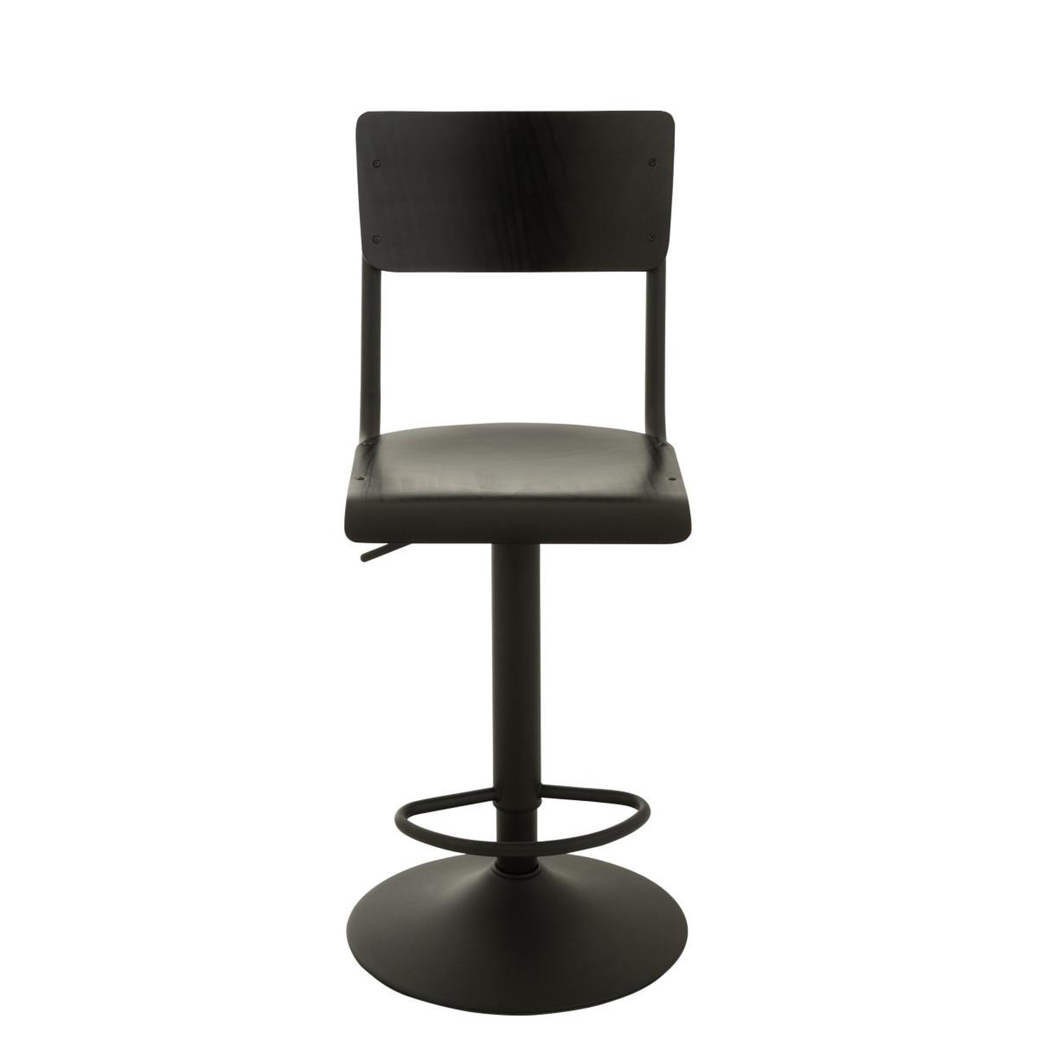 Voir la diapositive 3 : J-LINE Tabouret de bar en bois  mauricio  105cm noir