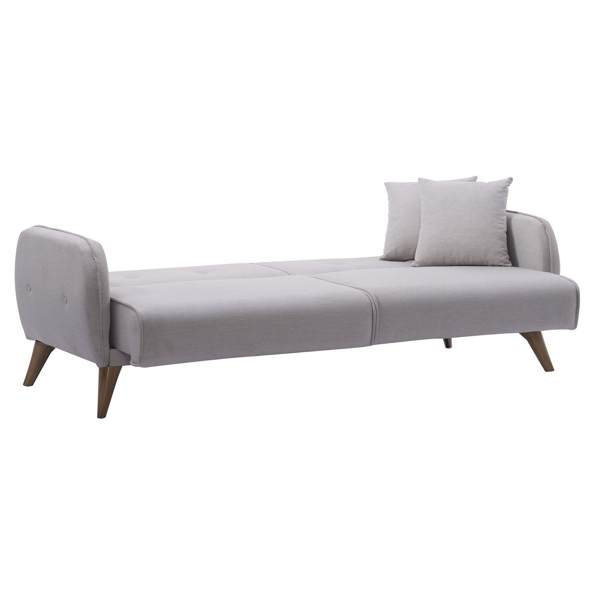 Canapé droit convertible 3 places tissu pieds bois clair BONJO